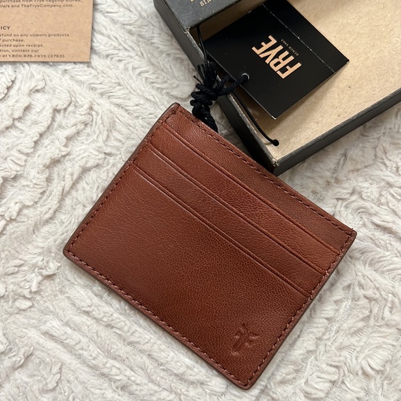 Frye leather card case wallet in cognac New - Picture 14 of 16